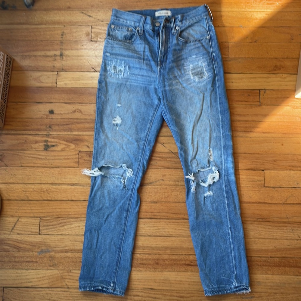 Super Distressed and Patched “The Perfect Vintage Jean” Madewell
